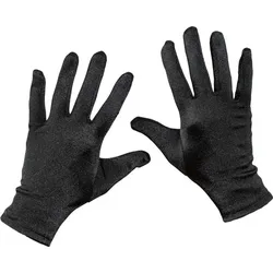 Schwarze Satin Handschuhe - OS