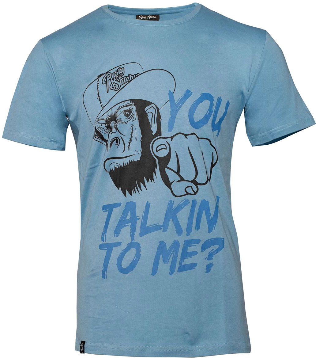 Rusty Stitches Talking To Me, t-shirt - Bleu Clair - XL