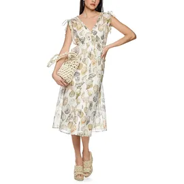 Marc Cain Midikleid Muscheldruck Weiß 40