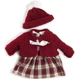 MINILAND BABY Miniland Set Puppenkleidung 40cm, Kleid, Strickjacke und Mütze