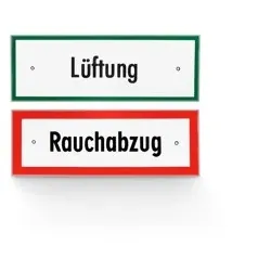 OA-Hinweisschild Rauchabzug, rot lackiert - rot