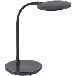 LED-Tischleuchte, schwarz, stufenlos Dimmbar, CCT, inkl. Ladestation für Smartphone