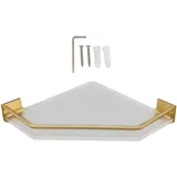 Wandregal Aus Acryl, Schwebend, Ohne Bohren, Eckregal Für Bad Und Küche, Goldenes, Hakenloses Aufbewahrungsregal
