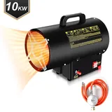 Hengda Gasheizgebläse Gasheizer Heizgerät Gasstrahler Gas Heizgebläse manuelle Zündung Gaskanone 10000W für 150m2 Werkstätten, Straßenbrüc...