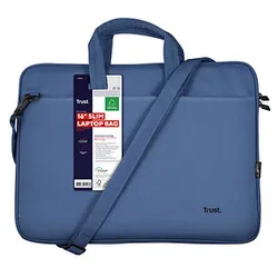 Trust Laptoptasche Bologna Slim Kunstfaser blau 24448 bis 40,6 cm (16 Zoll)