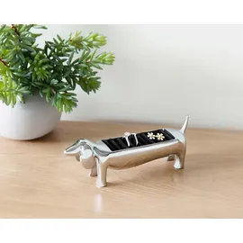 Umbra Dachsie Ringhalter, Moderner Ringhalter in Form eines Dackels für 9 Ringe, Chrom