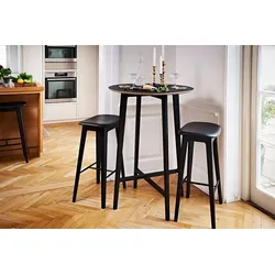 Nordic Barhocker – Buche schwarz – gepolstert – (73cm) Leder Ultra Schwarz