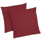 Pizuna Luxuriöser Soft-Satin 2er Pack Kissenbezug 80x80 cm Rio Rot, 800 Fadenzahl Baumwolle Quadratisch Kissenbezüge, 100% Langstapel Baumwolle Kissenbezug (Rio Rot 80x80 cm)