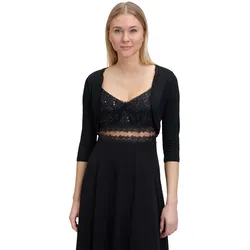 Bolerojacke VERA MONT "Vera Mont Bolero-Jacke figurbetont", Damen, Gr. 34, schwarz, Jersey, Obermaterial: 92% Viskose, 8% Elasthan. Besatz: 100% Polyester., festlich, figurbetont, Langarm, Jacken