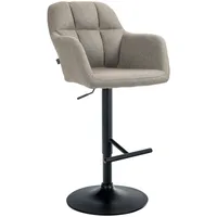 CLP Barhocker Natoma Stoff taupe/Metall matt schwarz