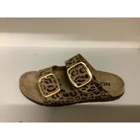 ROHDE Pantolette Leder Zweischnaller mit Leopardenmuster Rodigo-D 5890, Größe:41 EU
