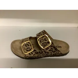 ROHDE Pantolette Leder Zweischnaller mit Leopardenmuster Rodigo-D 5890, Größe:41 EU