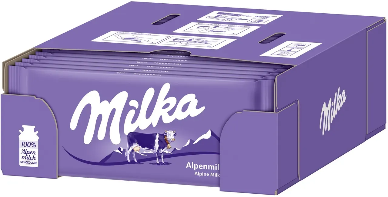 Milka Tafelschokolade Alpenmilch 24 x 100 g (2,4 kg)