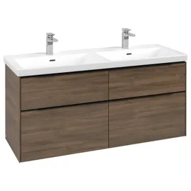 Villeroy & Boch Waschtischunterschrank 127,2 x 56,6 x 47,8 cm Volcano black/Arizona oak