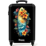 NoBoringSuitcases.com Handgepäck Koffer 55x35x20 cm, 36L, Sommerliche Graffiti: Surfbrett, Reisekoffer, mit Rollen,