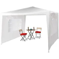 Relaxdays Pavillon 3x3 m, 2 Seitenteile, Metall Gestell, PE