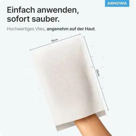 arnomed Einmalwaschhandschuhe Spunlace mit PE, wasserabweisend | 50 Stück)