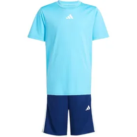 adidas Train Essentials 3-Streifen Set Kinder Jogginganzug, türkis - 164