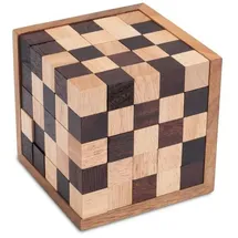 Logoplay Schach-Würfel 125-3D Puzzle - Denkspiel - Knobelspiel - Geduldspiel - Logikspiel im Holzrahmen