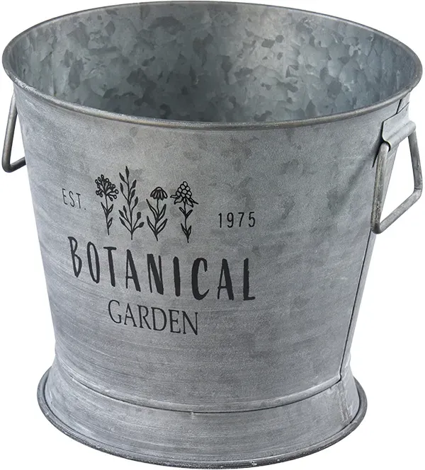Eimer Metall D18H16cm mit Henkel silber