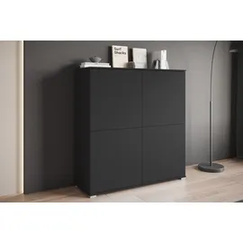 OTTO home PC-Schrank OTTO HOME "Kenia, Sekretär, Home Office", graphite schwarz matt, B:120cm H:125cm T:39,5cm, Sekretäre, Mit Push-to-open, Tastaturauszug und praktischem Stauraum