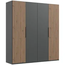 WIMEX Drehtürenschrank »Andorra by fresh to go«, Mit 3D-Leisten für Akustikpaneel-Optik schwarz