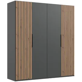 WIMEX Drehtürenschrank »Andorra by fresh to go«, Mit 3D-Leisten für Akustikpaneel-Optik schwarz