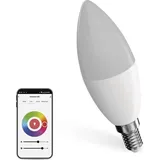 EMOS GoSmart - Smart Home RGB LED-Lampe Kerze mit App - E14 - dimmbar, mehrfarbig & Weißtöne - 470lm - sparsam, 4,8W (statt 40W Glühbirne) - 20 000 Stunden - ZigBee