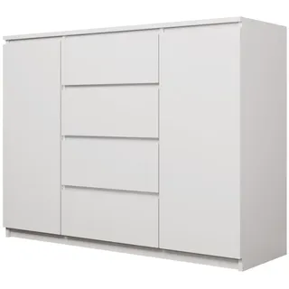 MIRJAN24 Kommode 2D4S, Highboard, Anrichte, Sideboard, Mehrzweckschrank weiß