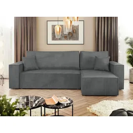 Mirjan24 Ecksofa Dunkelgrau, Textil, 5-Sitzer, L-Form,L-Form, 244x145 cm, Wohnzimmer, Sofas & Couches, Wohnlandschaften, Ecksofas