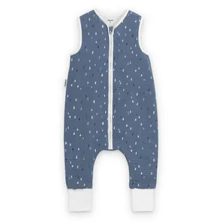 Ehrenkind Ehrenkind® Baby Sommerschlafsack mit Füßen Musselin | aus weicher OEKO-TEX zertifizierter Bio-Baumwolle | Sommer Baby Schlafsack 1 TOG Gr. 70 Farbe Jeansblau Tropfen - 70