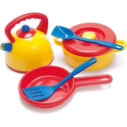 Dantoy 4210 - Teekessel Topf Pfanne und 2 Küchenutensilien mehrteilig und mehrfarbig Bio-Plastik