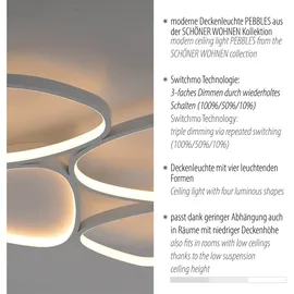 Schöner Wohnen Pebbles 1x LED-Board 35,5W rund oval weiß