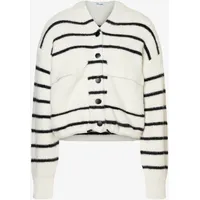 More & More Streifen-Cardigan mit Kapuze Schwarz 38