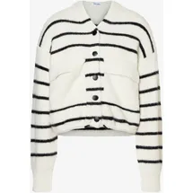 More & More Streifen-Cardigan mit Kapuze Schwarz 38