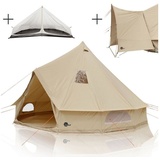 yourGEAR your GEAR Zelt Desert 8 Pro UV50+ Tipi mit Schlafkabine Vordach UPF 50+ Schutz 10000 mm Wassersäule Campingzelt Rundzelt