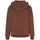 Build Your Brand Fluffy Hoodie Chocolate Brown XS