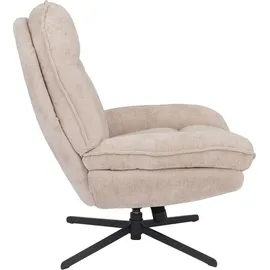 MCW Relaxsessel MCW-P32 Chenille 370 g/m2 70 x 100 x 80 cm Creme mit Hocker