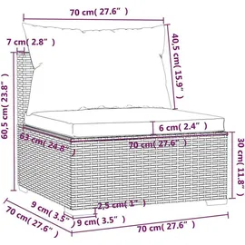 vidaXL 5-tlg. Garten-Lounge-Set mit Kissen grau