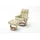 InnoSeat Relaxsessel CALGARY XXL Leder 97 x 110 x 180 cm Creme/Natur mit Hocker