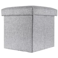 Intirilife Sitzwürfel Leinen 30 x 30 x 30 cm Grau
