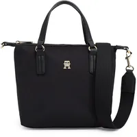 Shopper TOMMY HILFIGER "Women POPPY SMALL TOTE Tote" Gr. B/H/T: 29cm x 22cm x 15cm, schwarz Damen Taschen Tasche