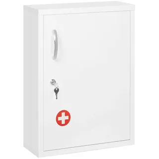 kleankin Medizinschrank mit 3 Fächer, 40x53.5x15 cm - weiss
