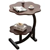 SURFOU Beistelltisch Telefontisch Couch Kleiner Sofa Tisch Side Table Tische, Wohnzimmertisch mit Metallgestel für Wohnzimmer Betttisch Nachttisch braun