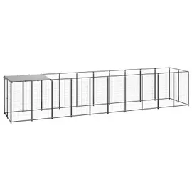 vidaXL Hundezwinger 5,5 m x 1,1 m x 1,1 m Stahl Schwarz
