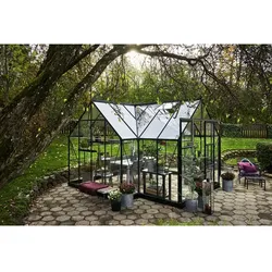 HALLS Gewächshaus »Garden Room«, BxT: 389 x 391 cm, 3 mm Sicherheitsglas - gruen