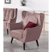 Andas Ohrensessel »Hemmink, Sessel, Loungesessel« mit Knopfheftung rosa
