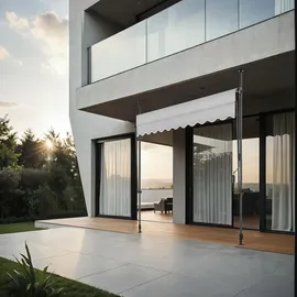 Tectake Klemmmarkise 250 x 180 cm hellgrau