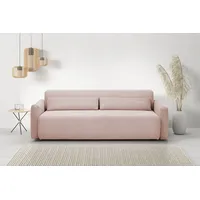 KAWOLA Sofa NEO Schlafsofa Bettsofa Cord rosa