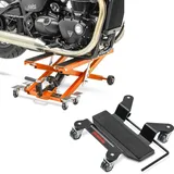 Set: Motorrad Hebebühne Midlift XL bis 500kg or ConStands mit Rangierhilfe für Hauptständer Easy Mover I bis 300kg sw